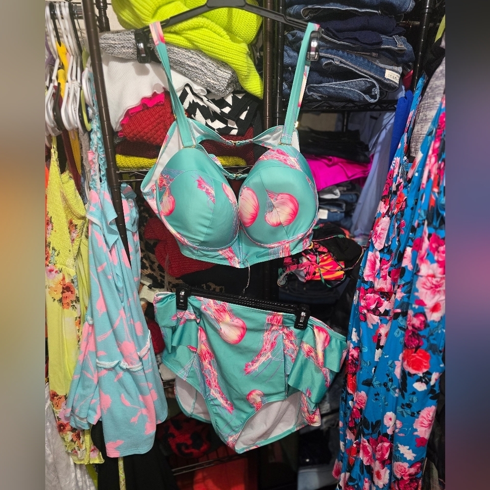 RARE HTF Swimsuits For All 22/24 Jellyfish Bikini set - Picture 2 of 7